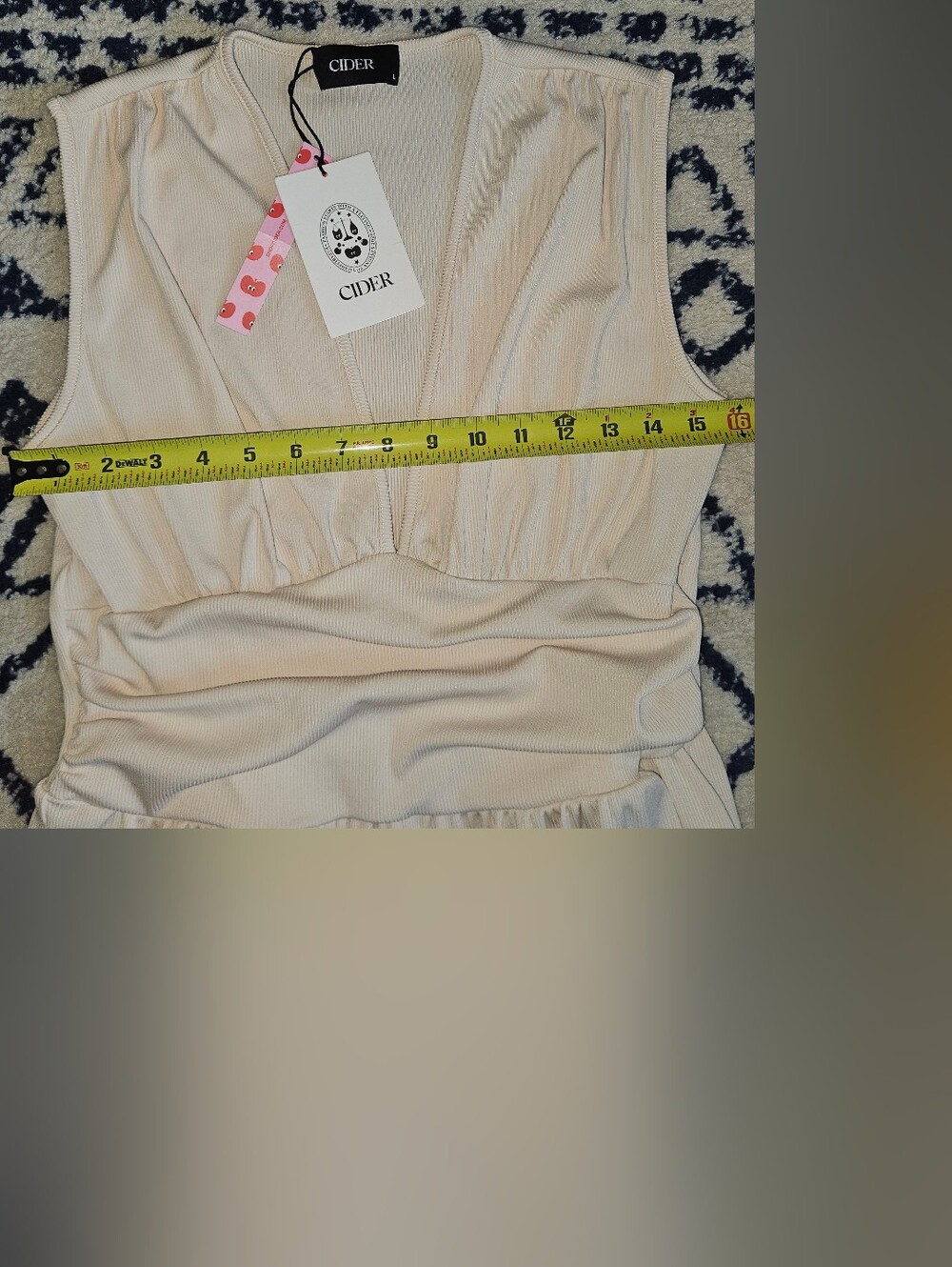 CIDER Cream V-Neck Wide-Leg Jumpsuit - Picture 6 of 9